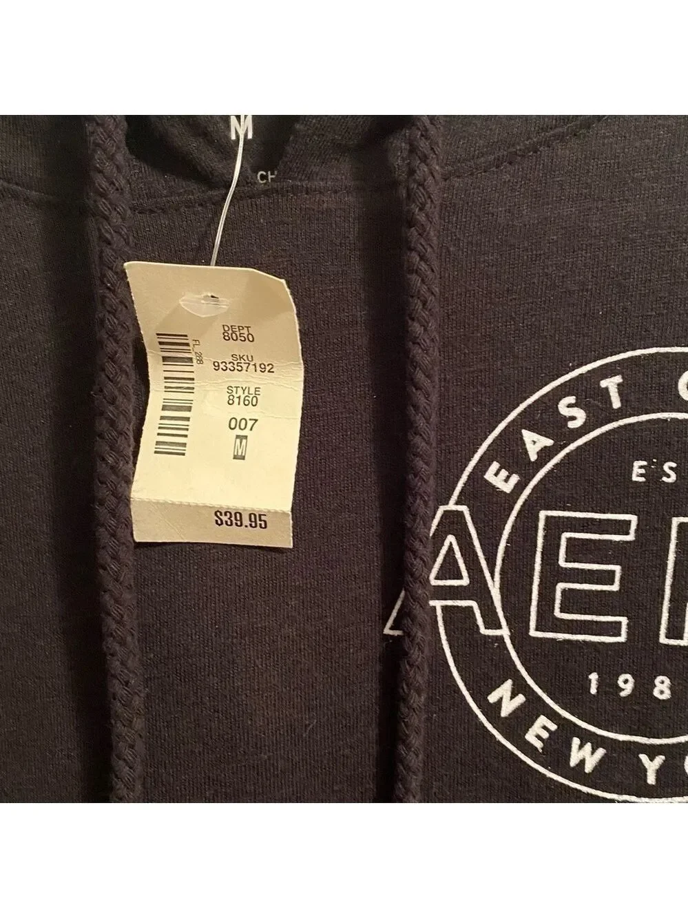 Aeropostale Black & Metallic Hoodie Shirt Girl’s Medium Long Sleeve NWT!!